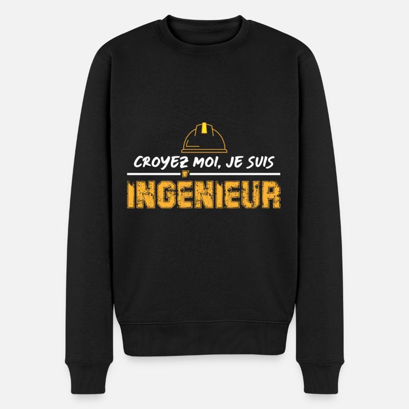 Croyez-moi, je suis ingénieur - Pull Premium bio Homme - noir
