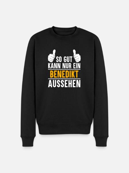 Benedikt Vorname Geschenk - Männer Premium Bio Pullover - Schwarz