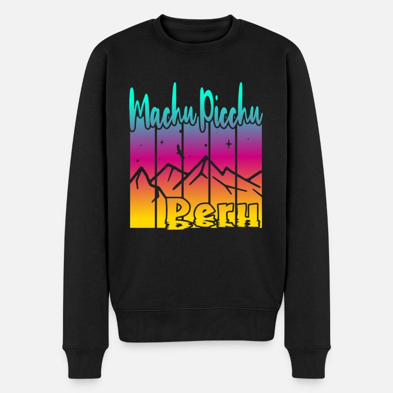 Machu Picchu Peru - Männer Premium Bio Pullover - Schwarz