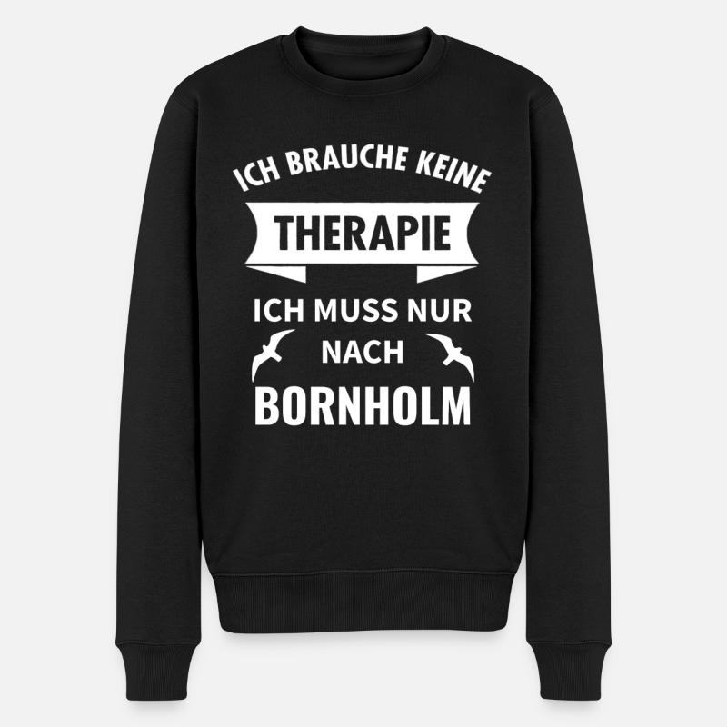 Bornholm Dänemark Insel Urlaub Idee - Männer Premium Bio Pullover - Schwarz