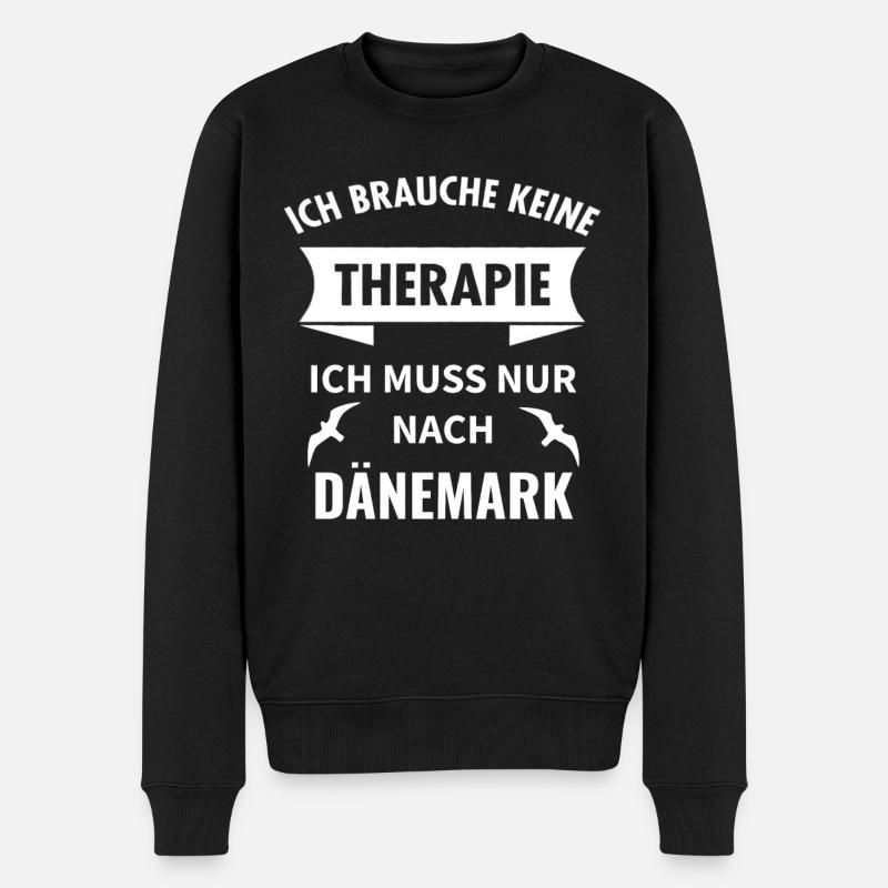 Dänemark Nordsee Ostsee Urlaub Idee - Männer Premium Bio Pullover - Schwarz