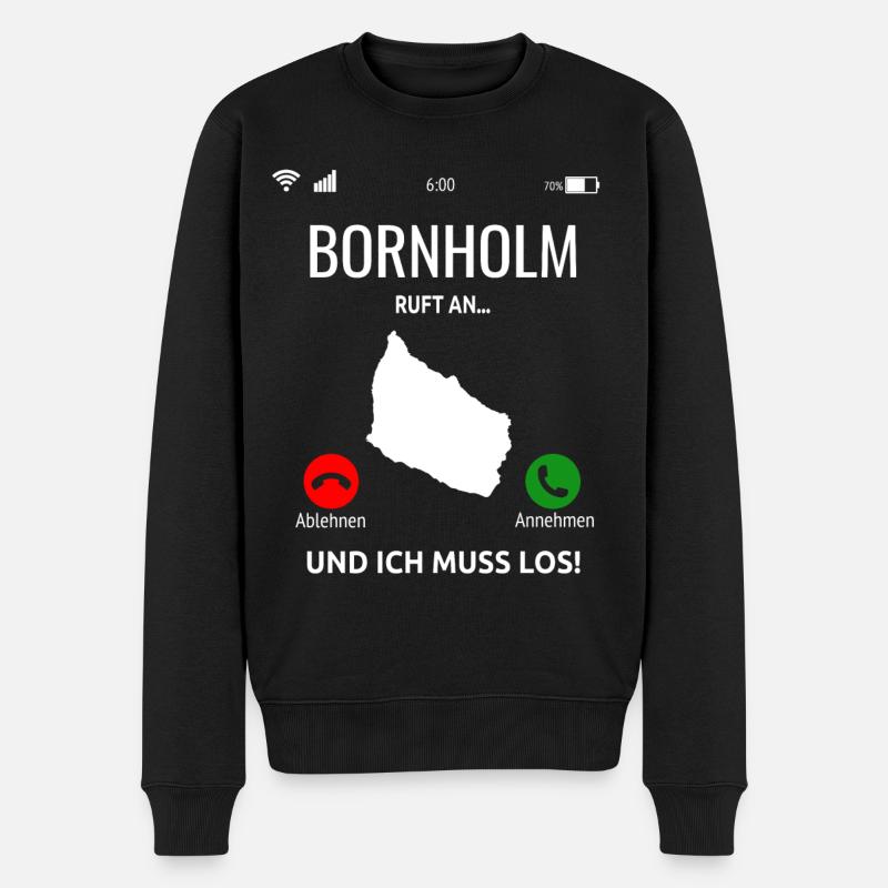 Bornholm Dänemark Insel Urlaub Idee - Männer Premium Bio Pullover - Schwarz
