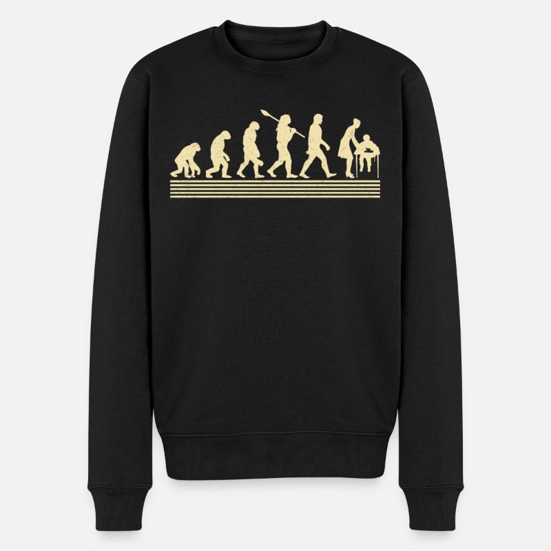 Evolution Des Mittelschullehrers - Männer Premium Bio Pullover - Schwarz