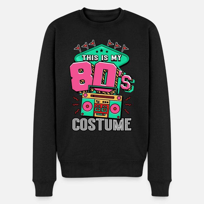 80er Jahre Das Ist Mein 80er Kostüm - Männer Premium Bio Pullover - Schwarz