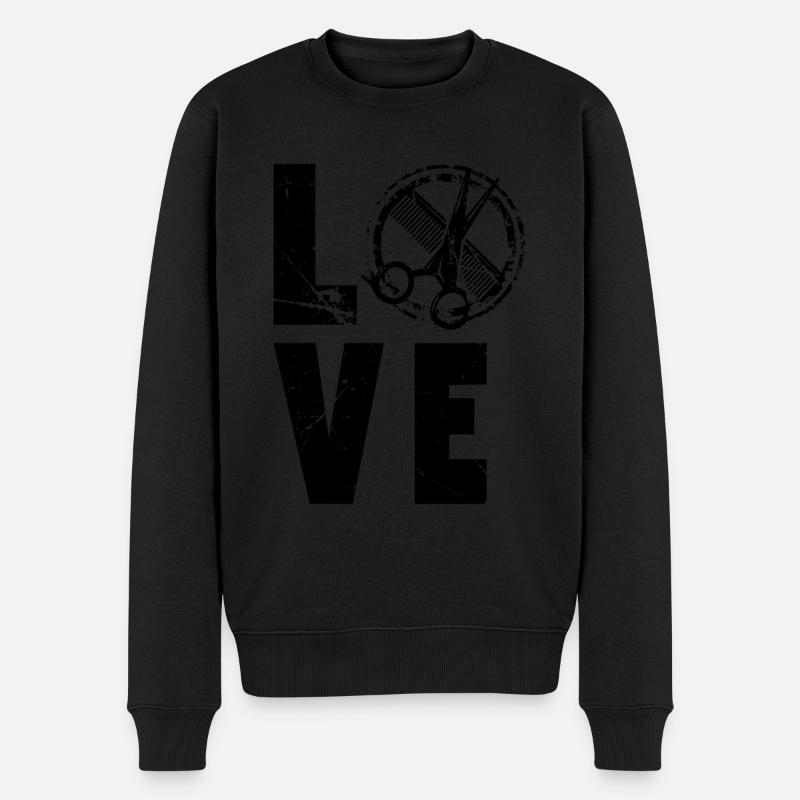Love Friseurin - Männer Premium Bio Pullover - Schwarz