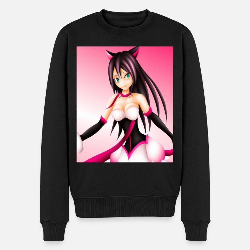 Japan Anime Zeichnung - Männer Premium Bio Pullover - Schwarz