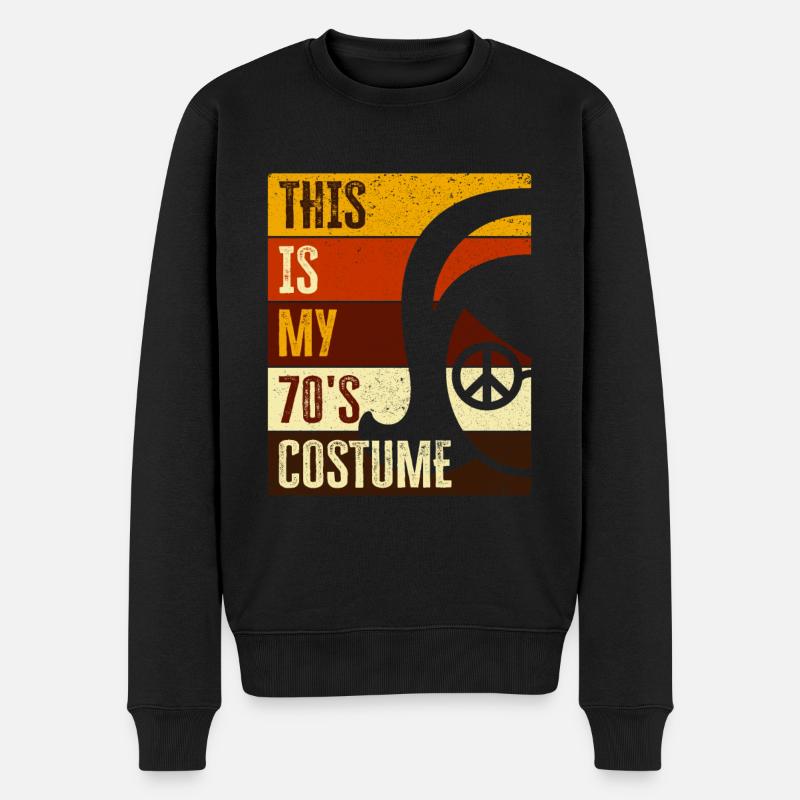 70er Jahre Siebziger 1970er Party Outfit Kostüm - Männer Premium Bio Pullover - Schwarz