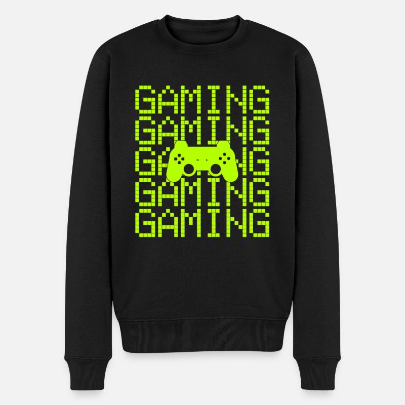 gaming gamer - Männer Premium Bio Pullover - Schwarz