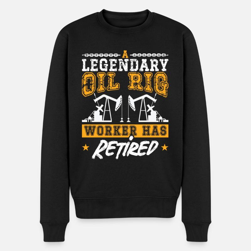 Ölfeldarbeiter Legendärer Bohrinselarbeiter - Männer Premium Bio Pullover - Schwarz