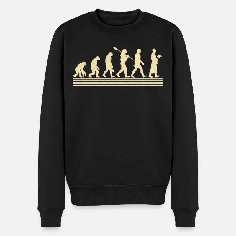 Kellner-evolution - Männer Premium Bio Pullover - Schwarz