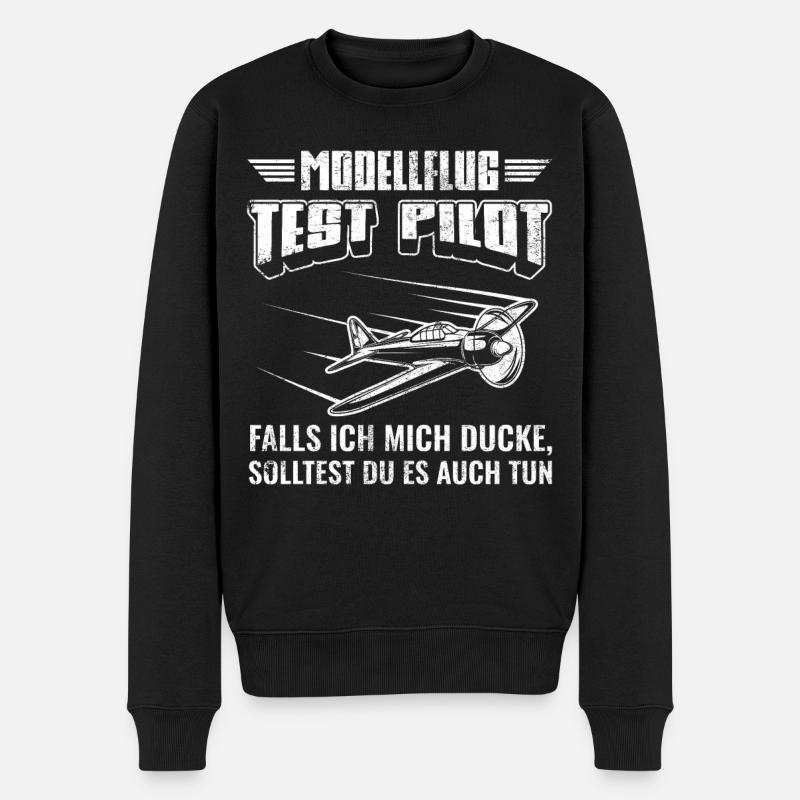 Modellflugzeug Flieger Flugzeug Pilot Modellflug - Männer Premium Bio Pullover - Schwarz