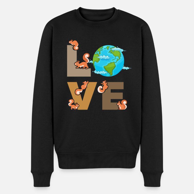 Écureuil Amour Écureuil Doux Écureuil - Pull Premium bio Homme - noir