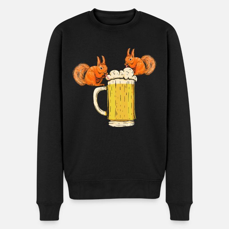 Eichhörnchen, lustiges Eichhörnchen, Eichhörnchen - Männer Premium Bio Pullover - Schwarz