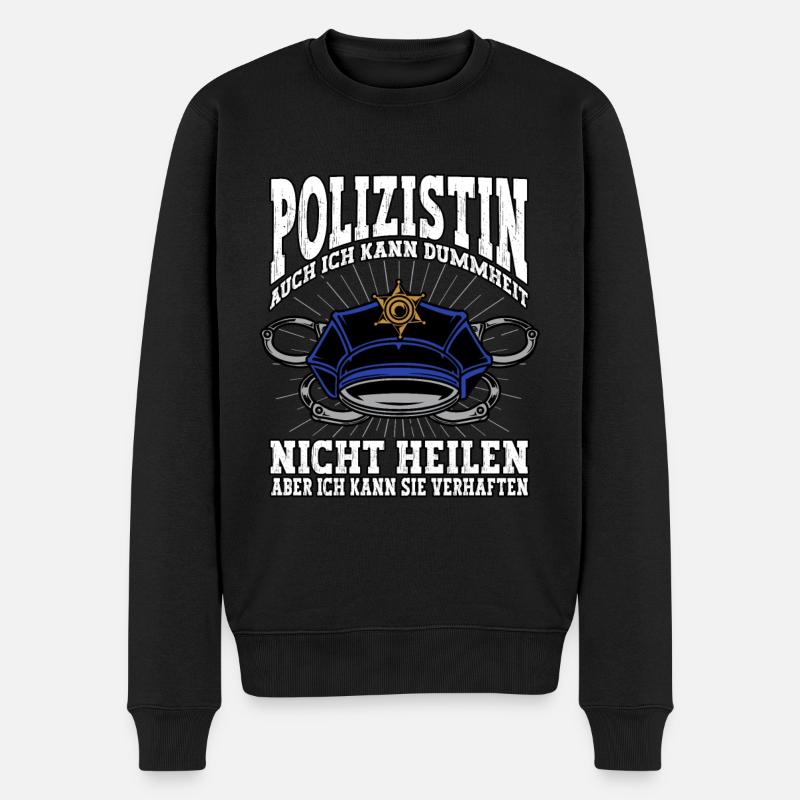 Polizist Polizei Polizist - Männer Premium Bio Pullover - Schwarz
