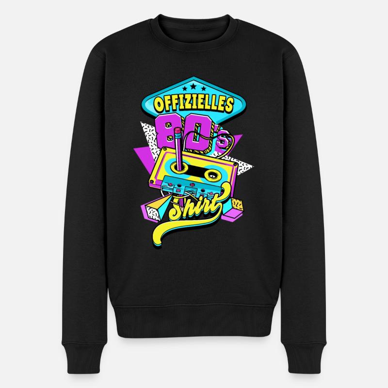 80er Jahre Offizielles 80s - Männer Premium Bio Pullover - Schwarz