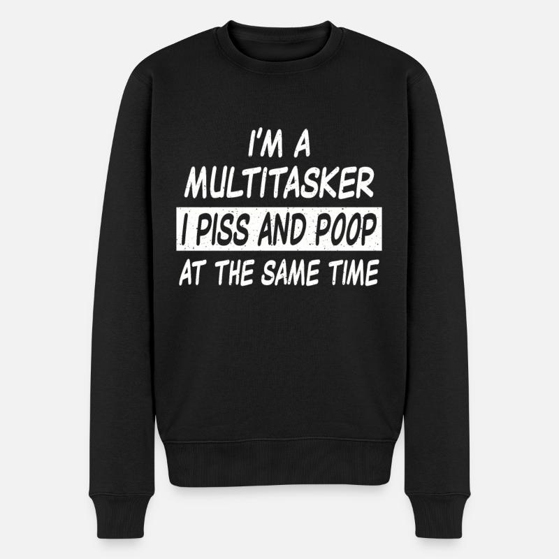 Multitâche pisse et caca - Pull Premium bio Homme - noir