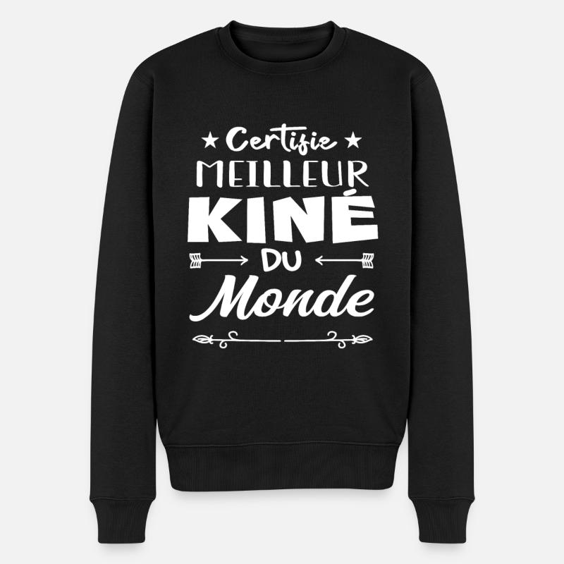 CERTIFIÉ MEILLEUR KINÉ DU MONDE - Pull Premium bio Homme - noir