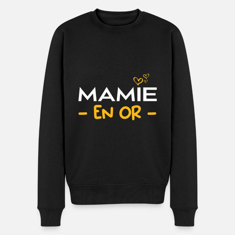 Mamie En Or - Pull Premium bio Homme - noir