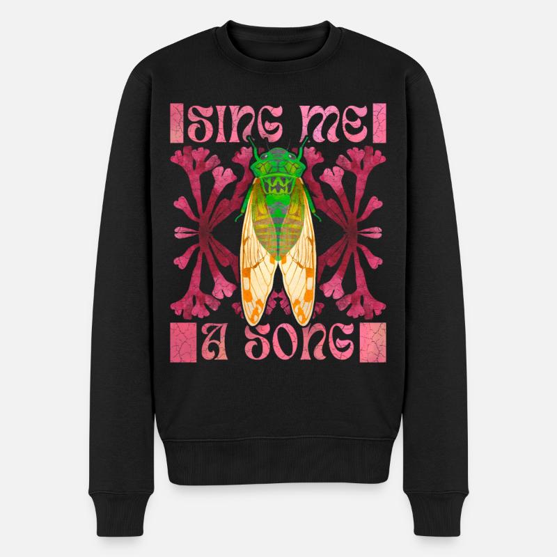 Zikaden, Cicadas, lustiger Spruch Zikade - Männer Premium Bio Pullover - Schwarz