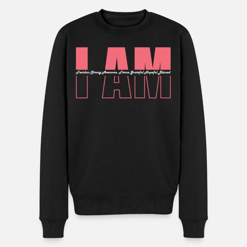 Inspiration Frau Spruch Selbstvertrauen - Männer Premium Bio Pullover - Schwarz