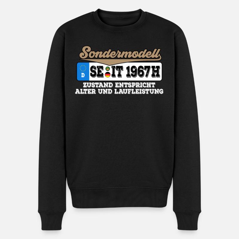 1967 Kennzeichen Geburtstag - Männer Premium Bio Pullover - Schwarz