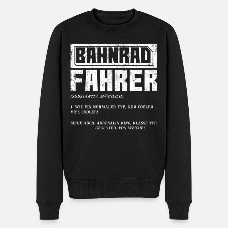 Bahnradfahrer Bahnrad Geschenk - Männer Premium Bio Pullover - Schwarz