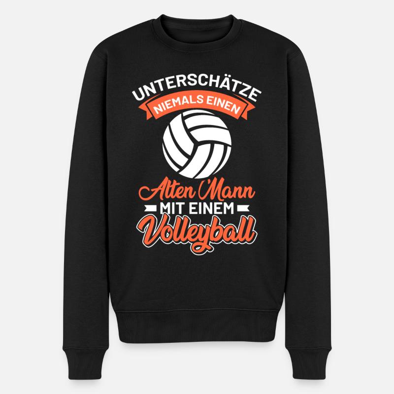 Beachvolleyball - Männer Premium Bio Pullover - Schwarz
