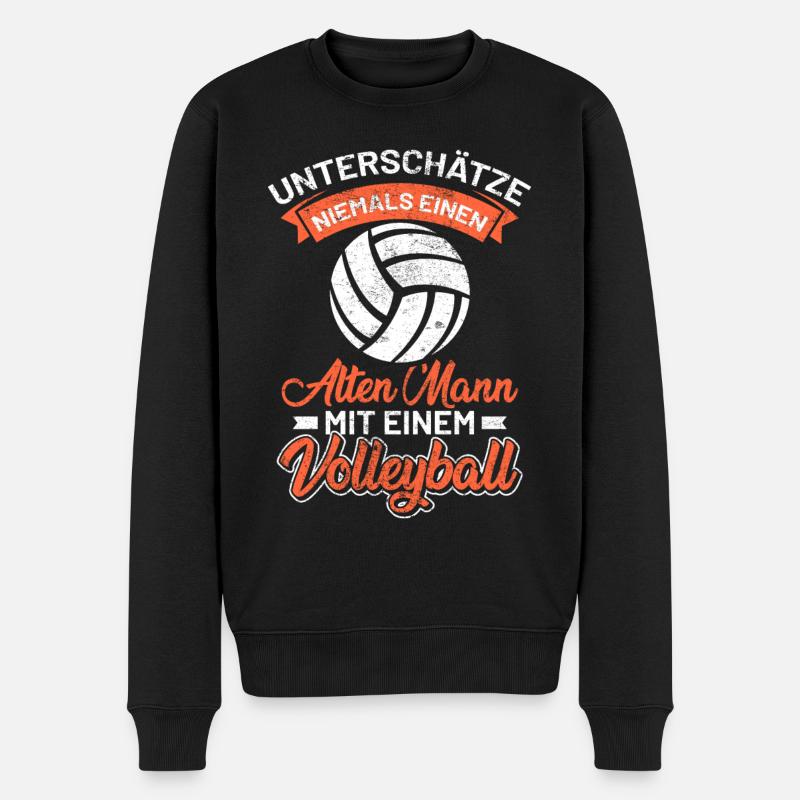 Beachvolleyball - Männer Premium Bio Pullover - Schwarz