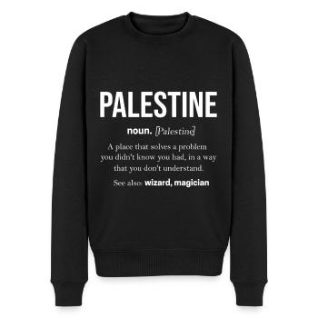 Palästina Geschenk Free Palestine Gaza Streifen - Männer Premium Bio Pullover - Schwarz - Vorne - Nico (187cm)