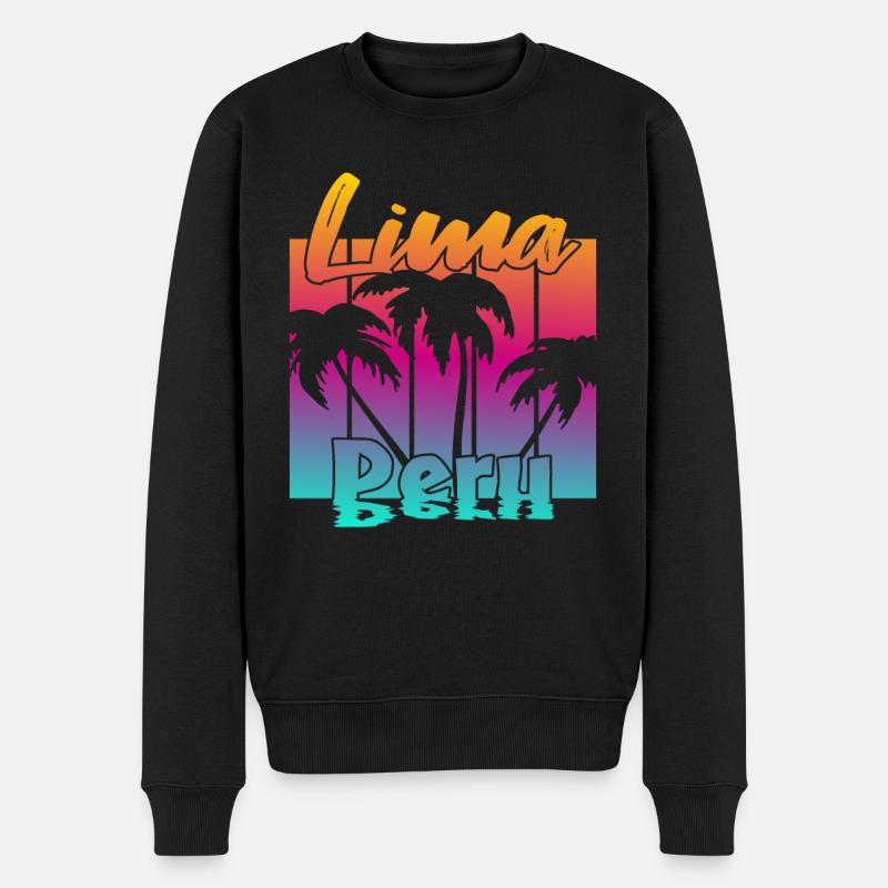 Lima Peru - Männer Premium Bio Pullover - Schwarz