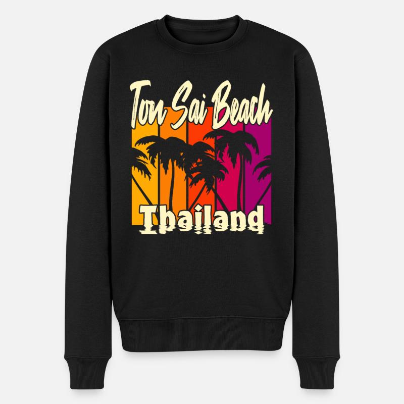 Ton Sai Beach Thailand - Männer Premium Bio Pullover - Schwarz