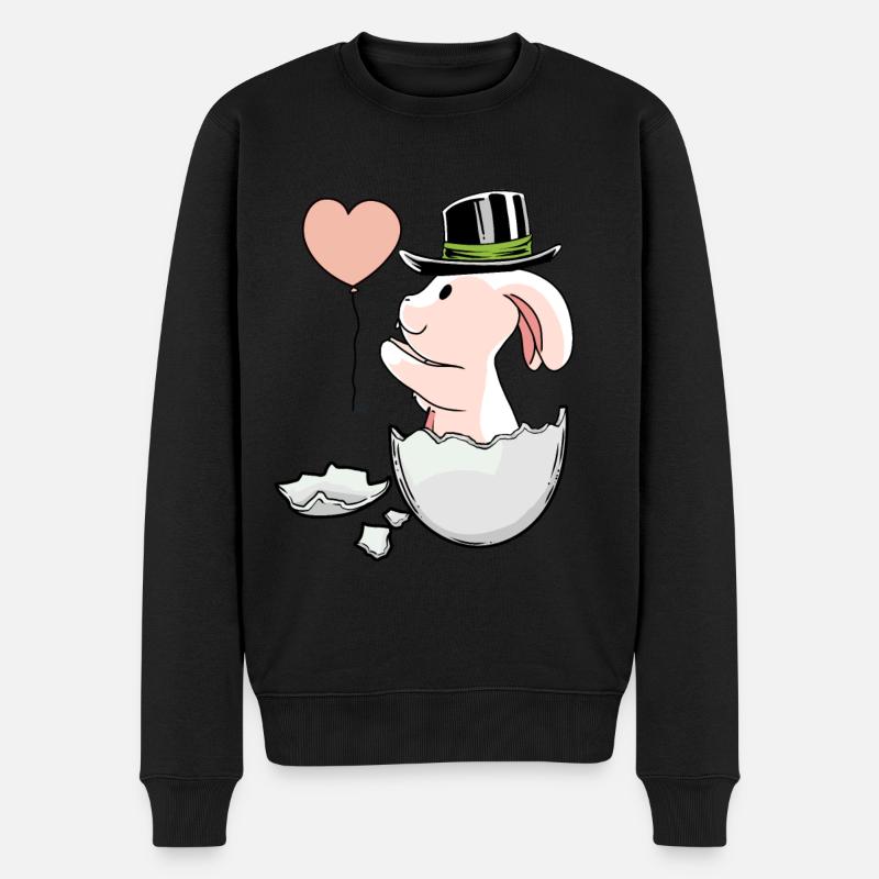 Easter Balloon EggShell Easter Rabbit - Men's Premium Organic Jumper - black