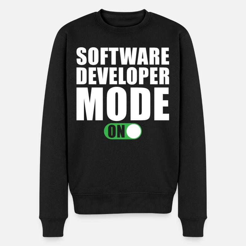 Software Developer Mode On - Men's Premium Organic Jumper - black
