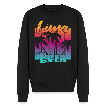 Lima Pérou - Pull Premium bio Homme - noir - Devant - Nico (187cm)