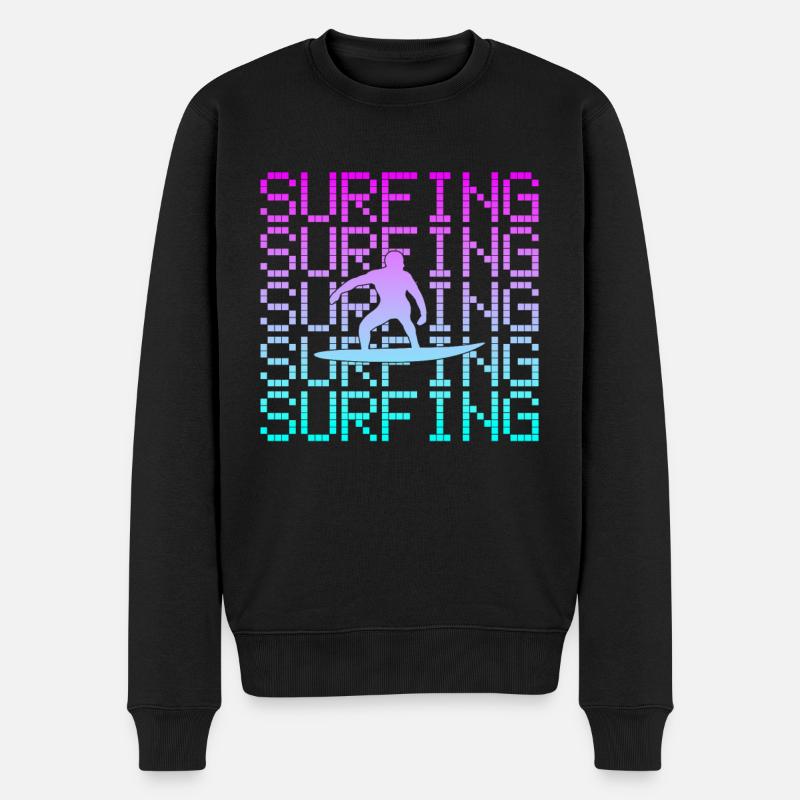 surfen - Männer Premium Bio Pullover - Schwarz