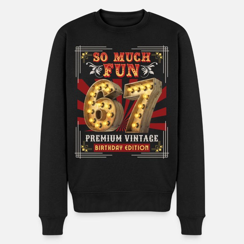 67 års fødselsdag 67 år Vintage-Retro Sjov-Fødselsdag - Økologisk premium-sweatshirt til mænd - sort