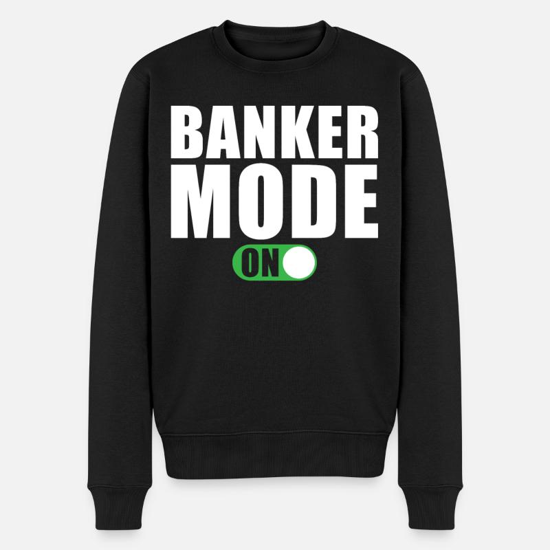 Banker Modus Ein - Männer Premium Bio Pullover - Schwarz