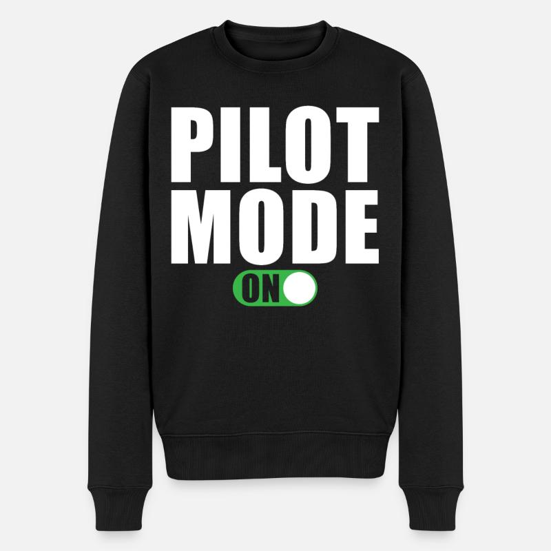 Pilot Mode On - Men's Premium Organic Jumper - black