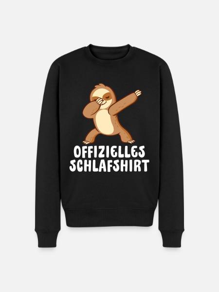 Dabbendes Faultier Spruch für Faulenzer - Männer Premium Bio Pullover - Schwarz