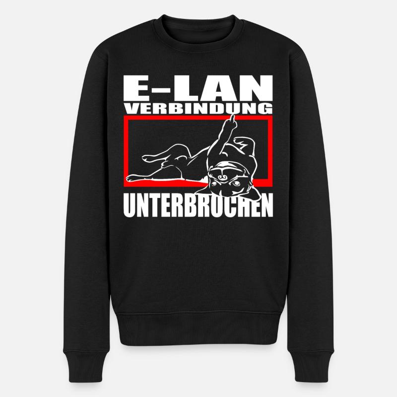 Hund Bulldogge Statement Spruch - E-LAN - Hund - Männer Premium Bio Pullover - Schwarz