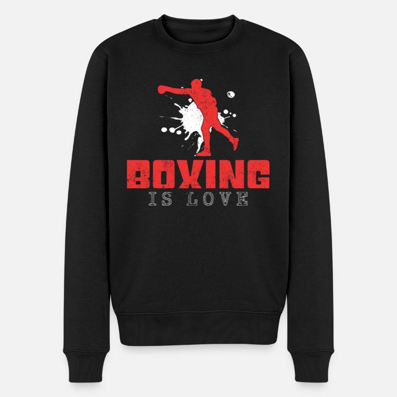 Boxen Spruch - Männer Premium Bio Pullover - Schwarz