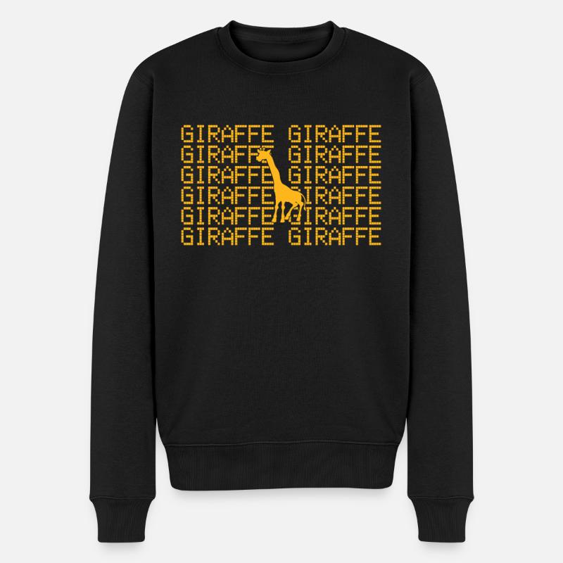 Giraffe - Männer Premium Bio Pullover - Schwarz