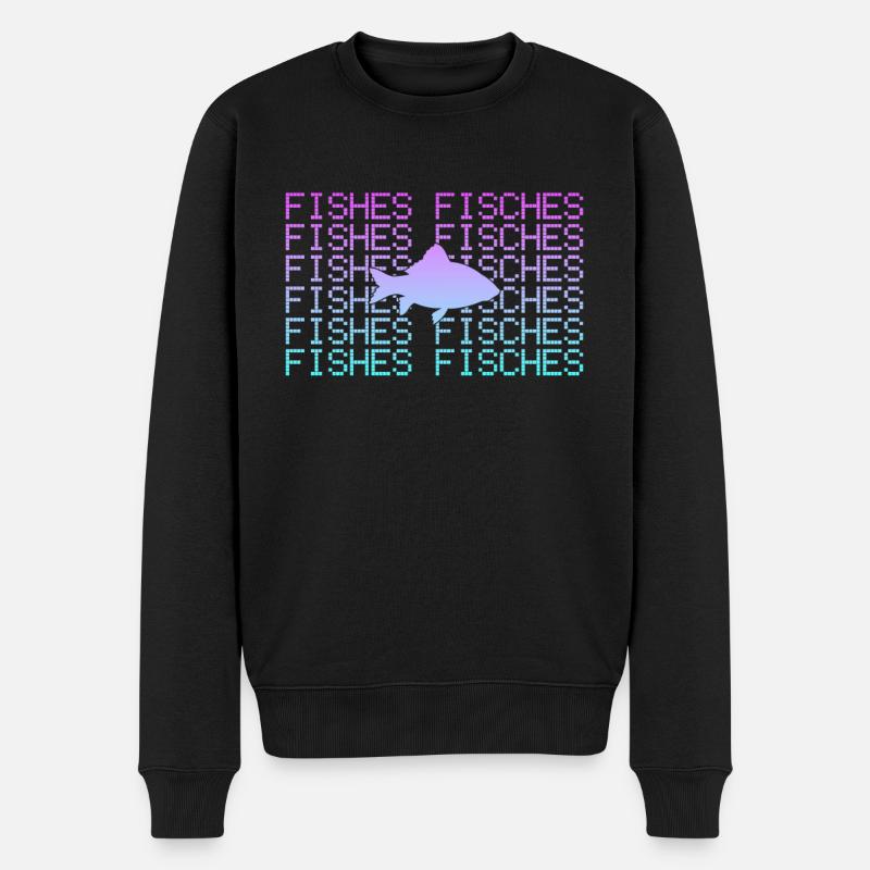 Fische - Männer Premium Bio Pullover - Schwarz
