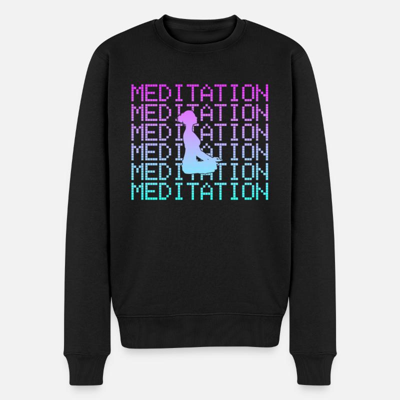Meditation - Männer Premium Bio Pullover - Schwarz