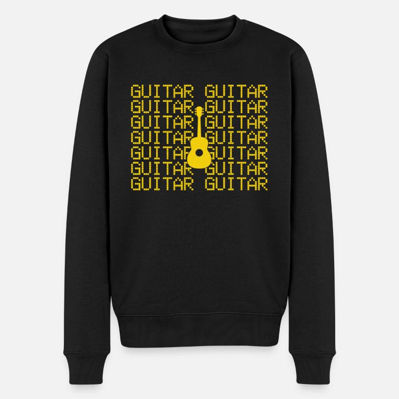 Gitarre - Männer Premium Bio Pullover - Schwarz