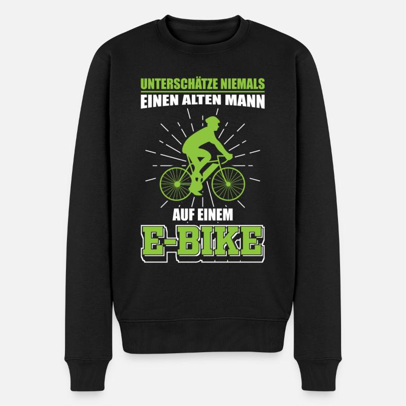 E Bikes | Altes Männer E-Bike Geschenk - Männer Premium Bio Pullover - Schwarz