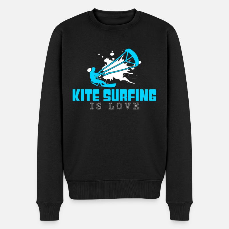 kite surfen - Männer Premium Bio Pullover - Schwarz