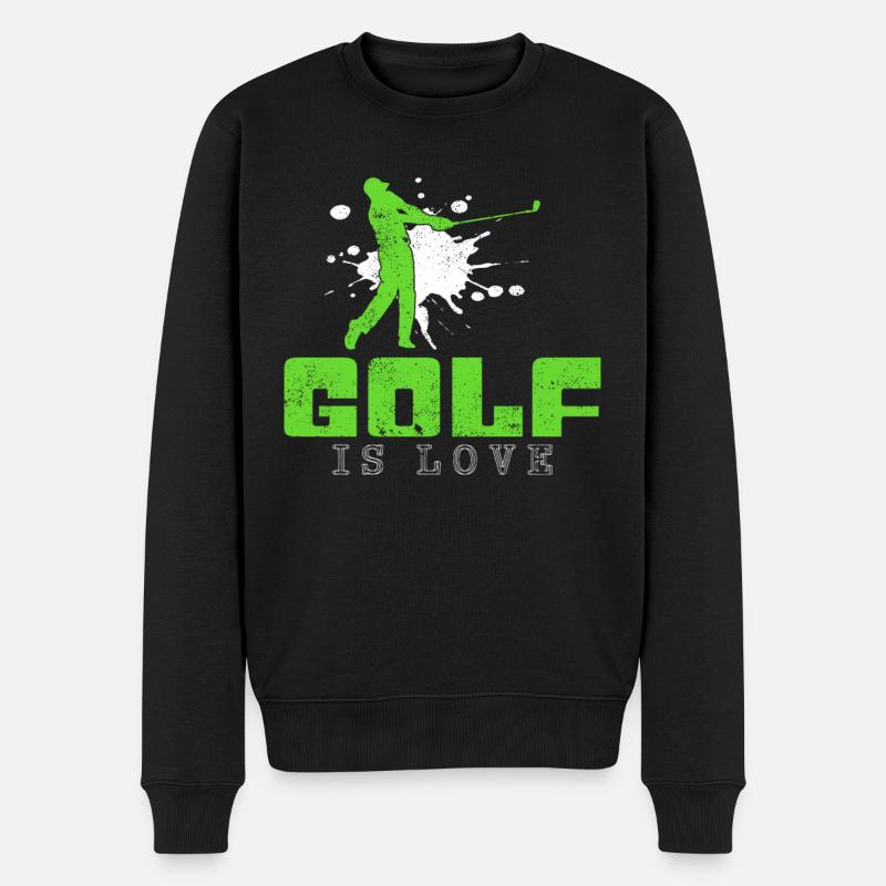 Golf Spruch - Männer Premium Bio Pullover - Schwarz