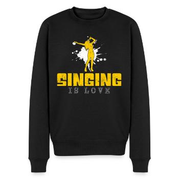 Chanter en disant - Pull Premium bio Homme - noir - Devant - Nico (187cm)