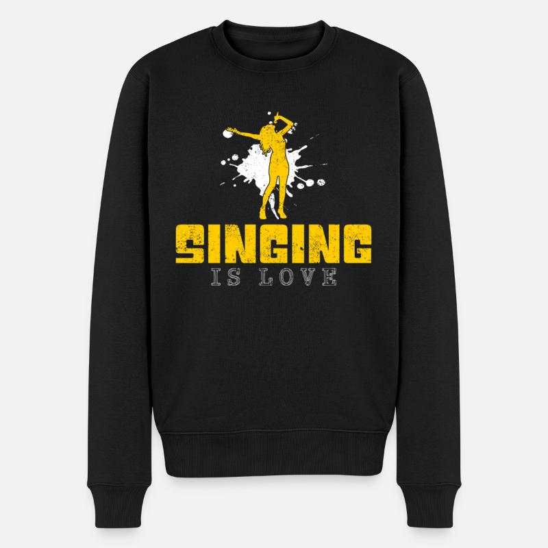 Singen Spruch - Männer Premium Bio Pullover - Schwarz